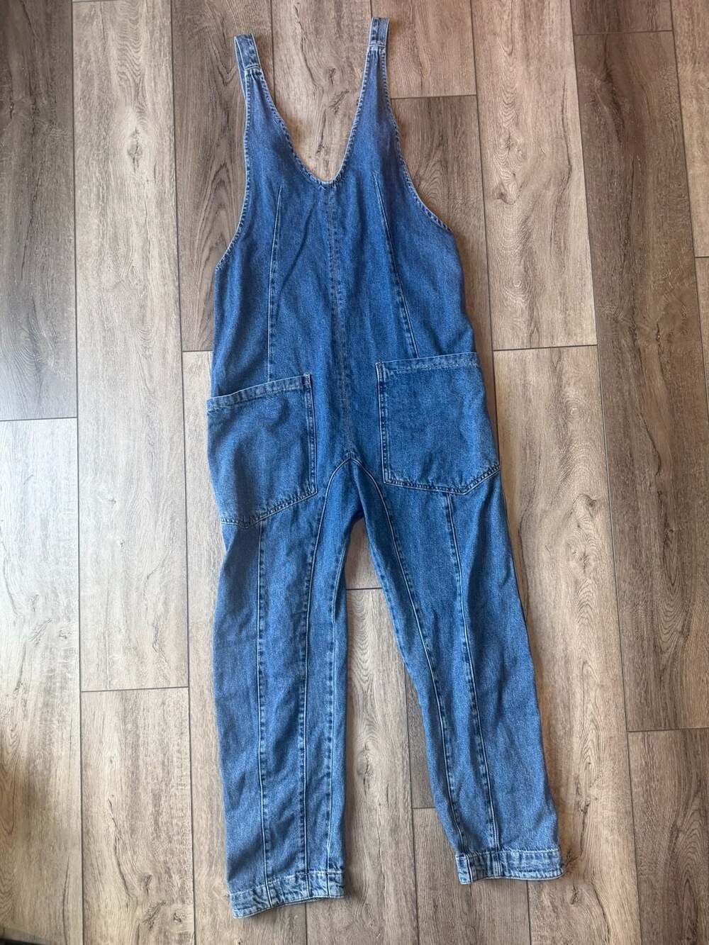 We The Free High Roller Denim Jumpsuit Size XS Blue